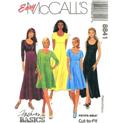 8841 EZ EMPIRE TIED PULLOVER SS-LS DRESS LENGTHS PATTERN 4-8
